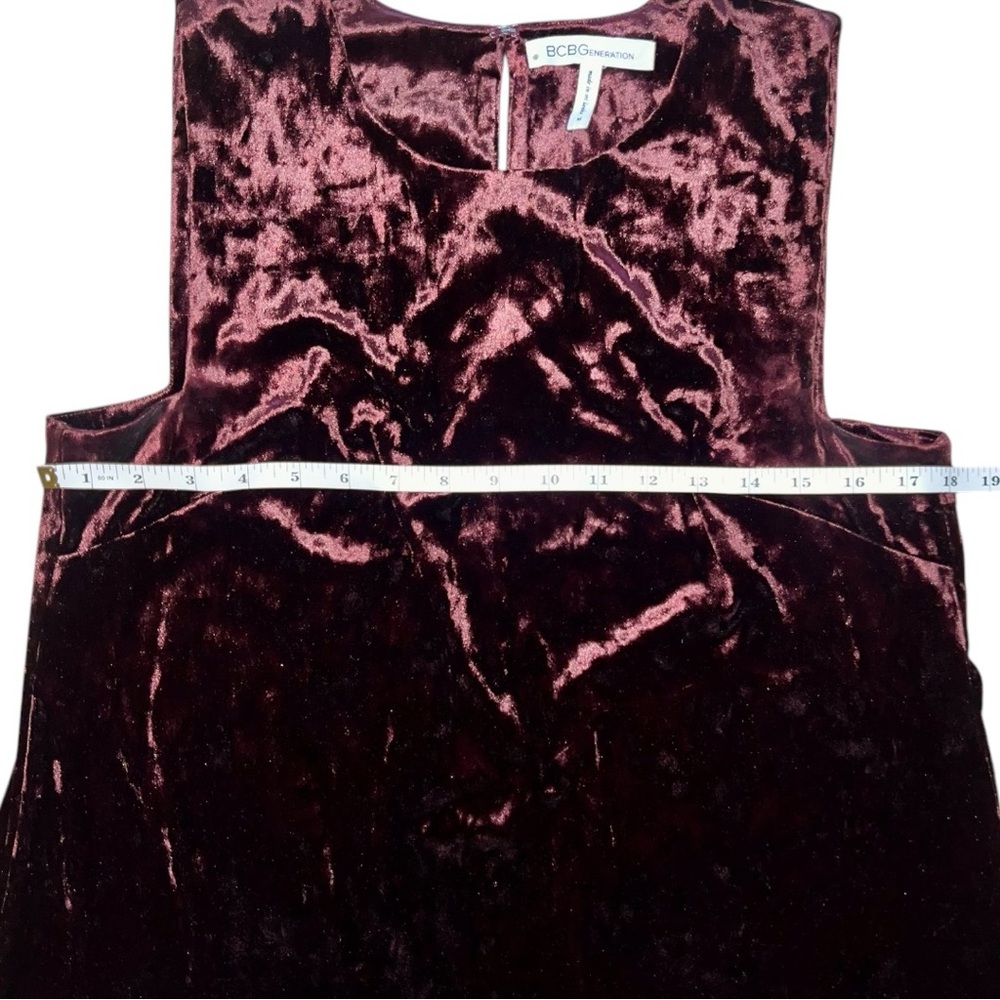 BCBGeneration | Burgundy Velvet Dress Size Medium - Picture 15 of 16